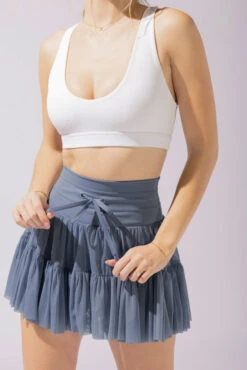 Pirouette Tiered Skort - Blue Mist 4 Pirouette Tiered Skort - Blue Mist -Popflex Store 17 OPF4634 Edit