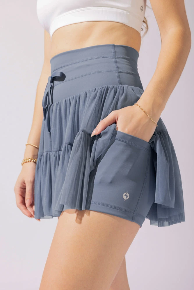 Pirouette Tiered Skort - Blue Mist Pirouette Tiered Skort - Blue Mist -Popflex Store 18 OPF4639 Edit