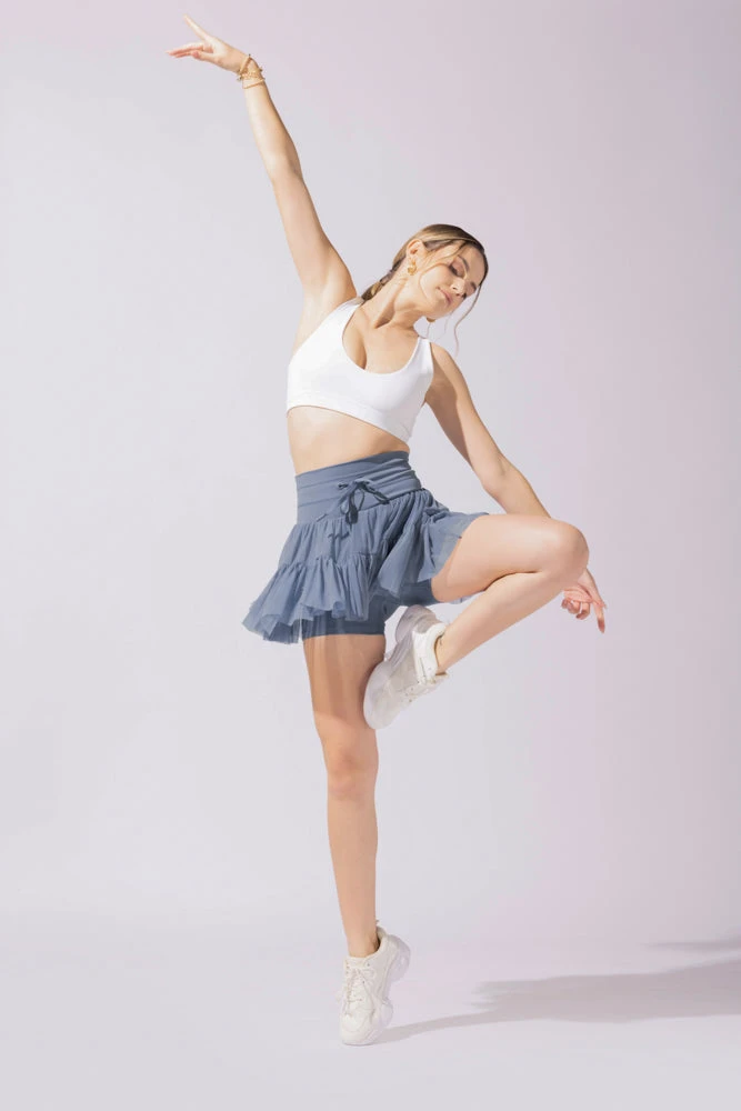 Pirouette Tiered Skort - Blue Mist Pirouette Tiered Skort - Blue Mist -Popflex Store 24 OPF4706 Edit