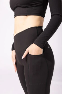 Crisscross Hourglass® Bell Bottom With Pockets - Black -Popflex Store 27 OPF0582 Edit