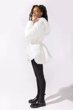 Pearl Peplum Puffer Jacket - White -Popflex Store 31 OPF0215