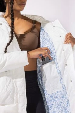 Pearl Peplum Puffer Jacket - White -Popflex Store 40 OPF0257