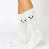Angry Face Mid-Calf Gym Socks - Green Tie Dye