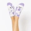 Meh Face Low Rise Socks - Purple Tie Dye