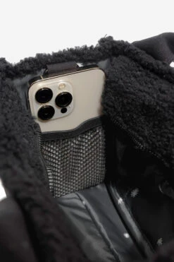 Baby Sherpa Sloane Tote - Black -Popflex Store BF PF Baby Sloane Sherpa Tote Black Inside Pocket 3edff3ae 4816 4e5c 8a92 65db00ebb991