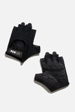 Luxe Mesh Training Gloves - Black Dot -Popflex Store BF PF Black PokaDot Mesh Gloves Alternating