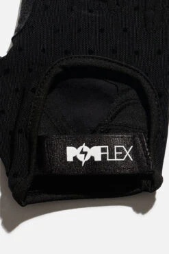 Luxe Mesh Training Gloves - Black Dot -Popflex Store BF PF Black PokaDot Mesh Gloves Strap Detail