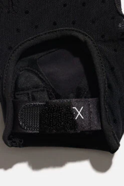 Luxe Mesh Training Gloves - Black Dot -Popflex Store BF PF Black PokaDot Mesh Gloves Velcro Detail