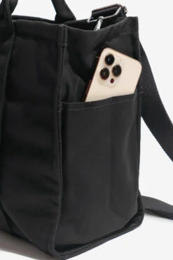 Sloane Tote - Black 5 Sloane Tote - Black -Popflex Store BF PF Black Totebag Phone Pocket Side 967ed3f0 0308 42fb b11e 068b70308e24