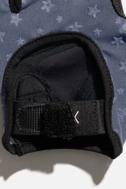Luxe Mesh Training Gloves - Navy Stars -Popflex Store BF PF Gray Star Mesh Gloves Velcro Detail Edit