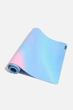 Super Wide 32” Vegan Suede Yoga Mat - Holographic -Popflex Store BF PF Holographic YogaMat Half Rolled