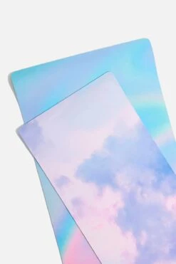 Super Wide 32” Vegan Suede Yoga Mat - Holographic -Popflex Store BF PF Holographic YogaMat Layered