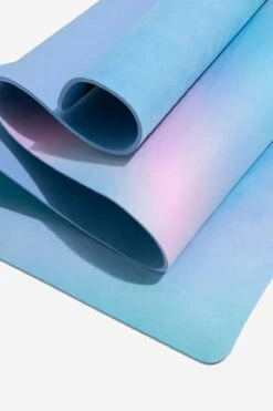 Super Wide 32” Vegan Suede Yoga Mat - Holographic -Popflex Store BF PF Holographic YogaMat Rolled Layered