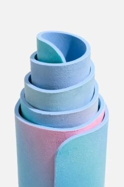 Super Wide 32” Vegan Suede Yoga Mat - Holographic -Popflex Store BF PF Holographic YogaMat Standing Detail