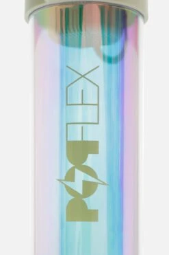 Iridescent Shaker Bottle - Light Green -Popflex Store BF PF Iridescent Protein Bottle Green Logo Detail