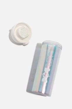Iridescent Shaker Bottle - Cream -Popflex Store BF PF Iridescent Protein Bottle White Lid Bottle Back