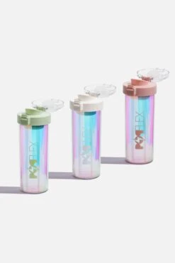 Iridescent Shaker Bottle - Pink -Popflex Store BF PF Iridescent Protein Bottles Group Angled Open 77777b21 7b38 48a3 98fe c5df708b8310