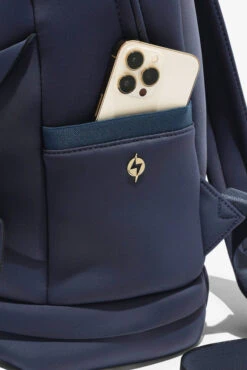 Bia Backpack - Navy 7 Bia Backpack - Navy -Popflex Store BF PF Navy Backpack Phone Pocket Edit