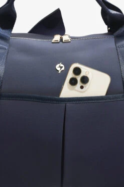 Belladonna Duffle - Navy 8 Belladonna Duffle - Navy -Popflex Store BF PF Navy DuffleBag Phone Pocket Edit