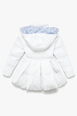 Pearl Peplum Puffer Jacket - White -Popflex Store BF PF Pearl Puffer Coat White Back Edit