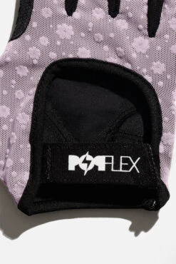 Luxe Mesh Training Gloves - Dusty Mauve Florals -Popflex Store BF PF Pink Floral Mesh Gloves Strap Detail Edit