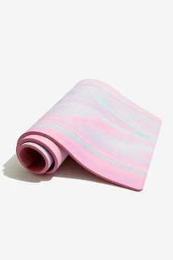 CloudCushion Vegan Suede Yoga Mat - Prismatic 0.5” Thick 2 CloudCushion Vegan Suede Yoga Mat - Prismatic 0.5” Thick -Popflex Store BF PF Pink Prisma Thick YogaMat Half Rolled