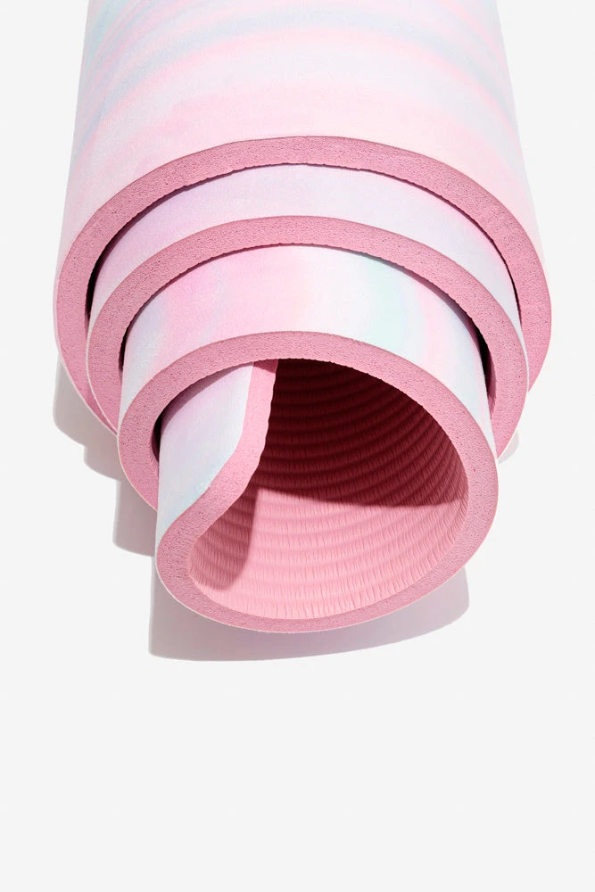 CloudCushion Vegan Suede Yoga Mat - Prismatic 0.5” Thick CloudCushion Vegan Suede Yoga Mat - Prismatic 0.5” Thick -Popflex Store BF PF Pink Prisma Thick YogaMat Rolled Detail