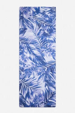 CloudCushion Vegan Suede Yoga Mat - Blue Jungle 0.5” Thick -Popflex Store BF PF Thick Yoga Mat Blue Jungle Flat Edit 1