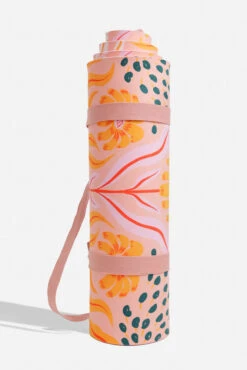 CloudCushion Vegan Suede Yoga Mat - Mandarin Hypnosis 0.5” Thick 4 CloudCushion Vegan Suede Yoga Mat - Mandarin Hypnosis 0.5” Thick -Popflex Store BF PF Thick Yoga Mat Pink Floral Standing Edit 1