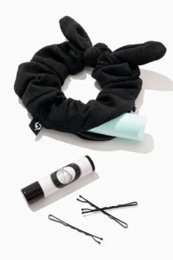 Secret Scrunchie With Bow -Popflex Store BeFulfilled Popflex Hair Scrunchie Black Unzipped