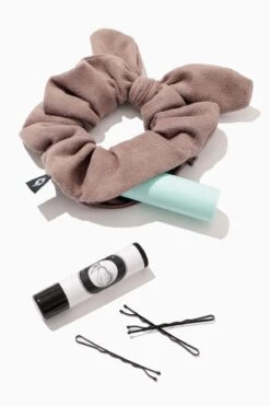 Secret Scrunchie With Bow -Popflex Store BeFulfilled Popflex Hair Scrunchie Pewter Unzipped