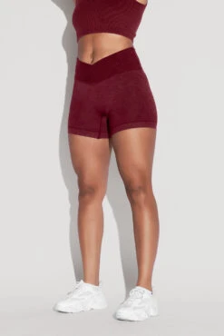 Crisscross Hourglass® Seamless Midi Shorts - Garnet -Popflex Store BeMySweetheartCropTop CCHGShorts Garnet 2602 Edit