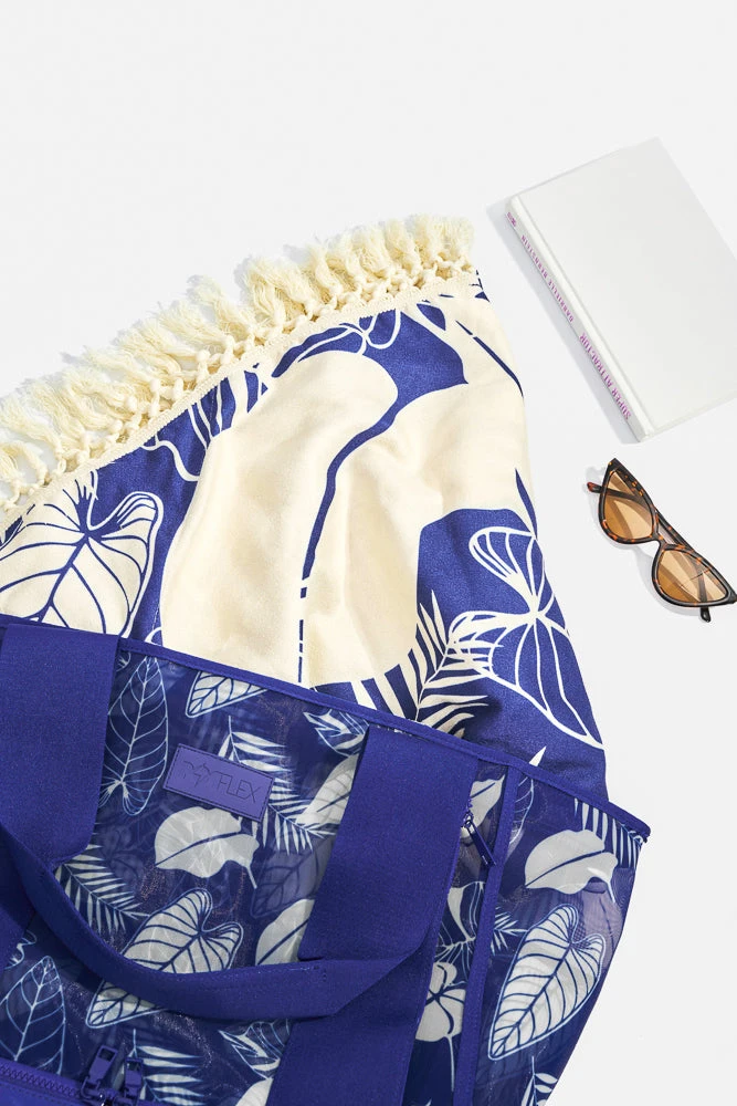 Big Beach Carryall Bag - Blue Palm Big Beach Carryall Bag - Blue Palm -Popflex Store BeachBags00304 Edit