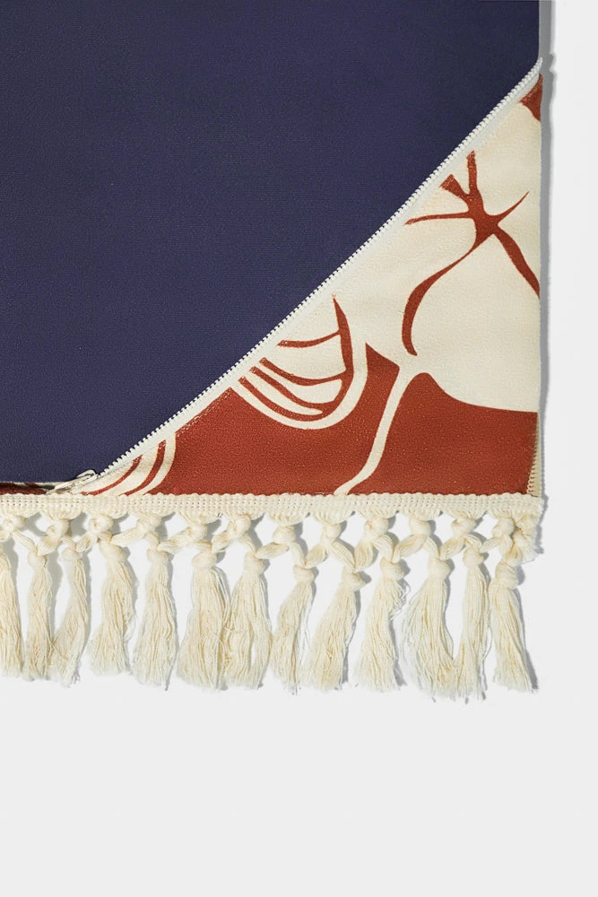 Sand to Studio Towel - Blue Palm and Castaño Palm Sand To Studio Towel - Blue Palm And Castaño Palm -Popflex Store BeachTowels01787 Edit