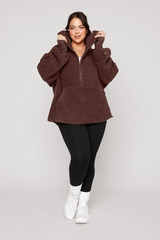 Big Hug Fleece Half Zip Sweater - Chocolate Big Hug Fleece Half Zip Sweater - Chocolate -Popflex Store BigHugFleeceHalfZipSweater Chocolate E1020 02641 Edit