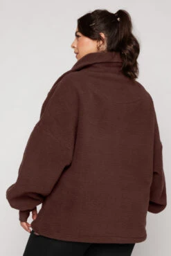 Big Hug Fleece Half Zip Sweater - Chocolate 8 Big Hug Fleece Half Zip Sweater - Chocolate -Popflex Store BigHugFleeceHalfZipSweater Chocolate E1020 02683 Edit