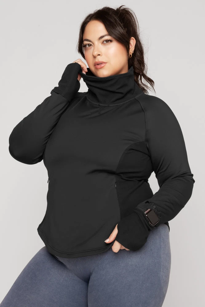 Chasing Pavements Mockneck Pullover - Black Chasing Pavements Mockneck Pullover - Black -Popflex Store ChasingPavementsLongSleeveRunningTop Black B1003 03574 Edit