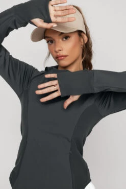 Chasing Pavements Mockneck Pullover - Raincloud 4 Chasing Pavements Mockneck Pullover - Raincloud -Popflex Store ChasingPavementsLongSleeveRunningTop CityGrey B1003 03291 Edit