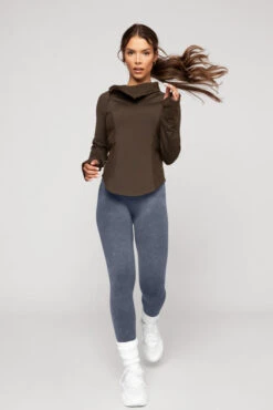 Chasing Pavements Mockneck Pullover - Dark Brown 5 Chasing Pavements Mockneck Pullover - Dark Brown -Popflex Store ChasingPavementsLongSleeveRunningTop Raincloud B1003 01815 Edit