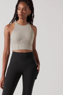 Cleo Corset Crop Bralette - Taupe -Popflex Store CleoCropBraTaupe A1003 0626 Edit