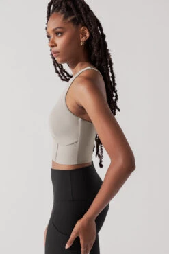Cleo Corset Crop Bralette - Taupe -Popflex Store CleoCropBraTaupe A1003 0660 Edit