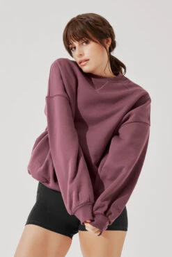 Cloud Crewneck Sweater - Merlot -Popflex Store CloudCrewSweater Merlot E1015 4547 Edit
