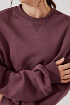 Cloud Crewneck Sweater - Merlot -Popflex Store CloudCrewSweater Merlot E1015 4572 Edit