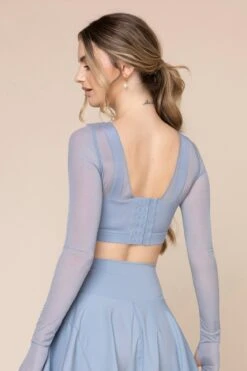Coquette Long Sleeve Mesh Bra - Blue Storm -Popflex Store CoquetteLongSleeveMeshBra Blue Storm 1032 03855