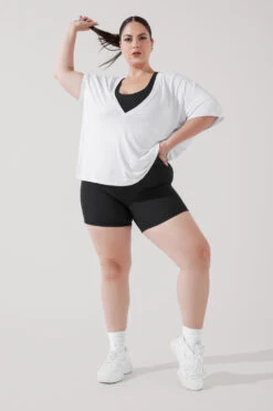 Daring Deep V Tee - White -Popflex Store DaringDeepVTee White B1025 1871 Edit