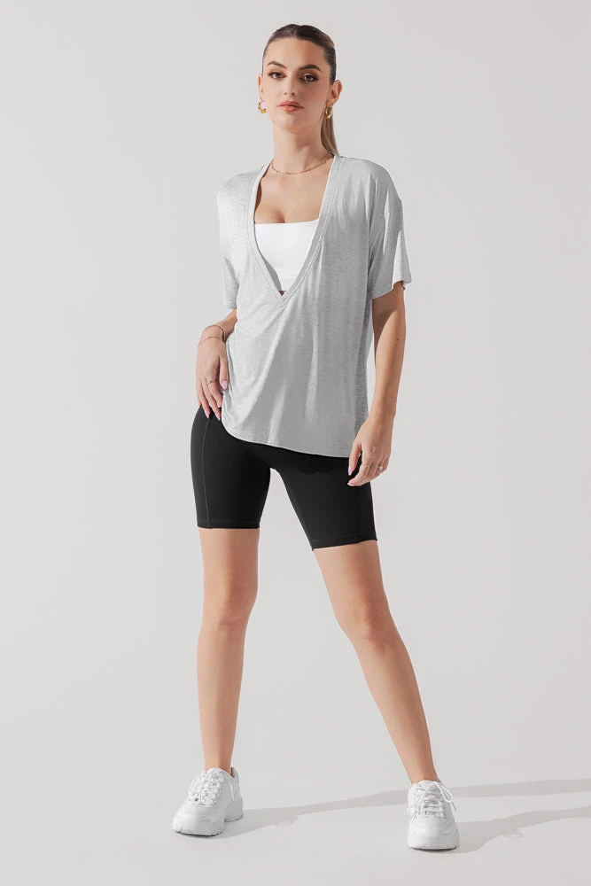 Daring Deep V Tee - Heather Grey Daring Deep V Tee - Heather Grey -Popflex Store DarlingDeepVTee HeatherGrey B1025 0004 Edit 8e2535fe ce10 4141 8b53 91fa1a703477