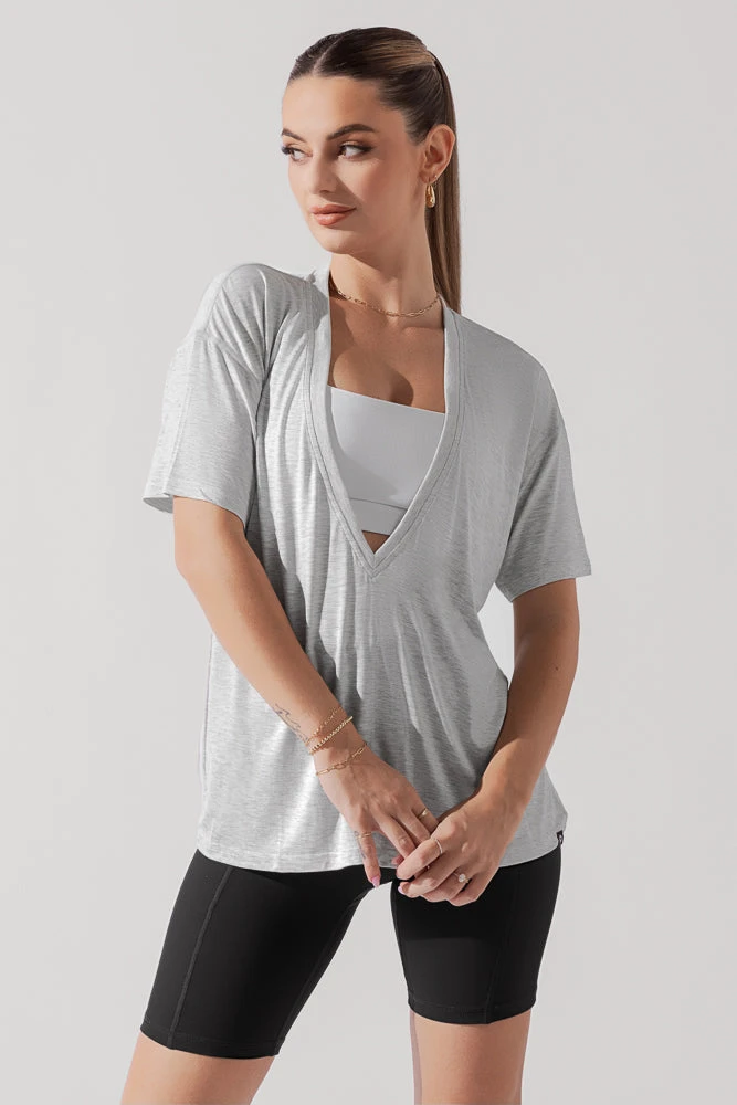Daring Deep V Tee - Heather Grey Daring Deep V Tee - Heather Grey -Popflex Store DarlingDeepVTee HeatherGrey B1025 0025 Edit b1214f1d 9baf 4482 a4e3 f064a06388f2