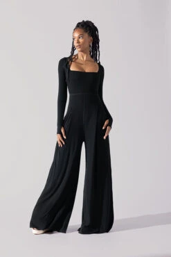 Go With The Flow Long Sleeve Jumpsuit - Black -Popflex Store Go With The Flow Long Sleeve Jumpsuit Black G1017 0008 1copy