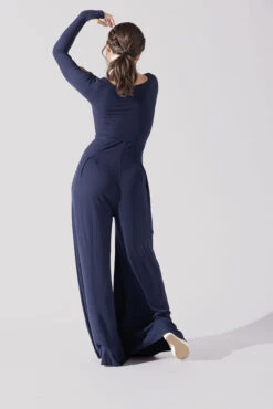 Go With The Flow Long Sleeve Jumpsuit - Cosmic Navy 4 Go With The Flow Long Sleeve Jumpsuit - Cosmic Navy -Popflex Store Go With The Flow Long Sleeve Jumpsuit Cosmic Navy G1017 0035copy
