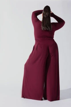 Go With The Flow Long Sleeve Jumpsuit - Garnet 4 Go With The Flow Long Sleeve Jumpsuit - Garnet -Popflex Store Go With The Flow Long Sleeve Jumpsuit Garnet G1017 0023copy